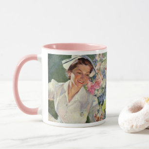 Antike Medizin, Glückliche Krankenschwester in Uni Tasse