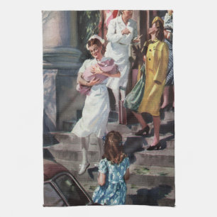 Antike Medizin, Krankenschwester mit neugeborenem  Geschirrtuch