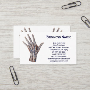 Antike Medizin, menschliche Anatomie Hand Finger Visitenkarte