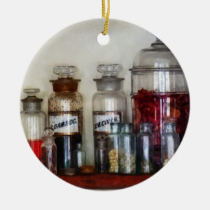 Antike Medizinflaschen Keramikornament