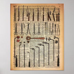 Antike medizinische Instrumente Poster