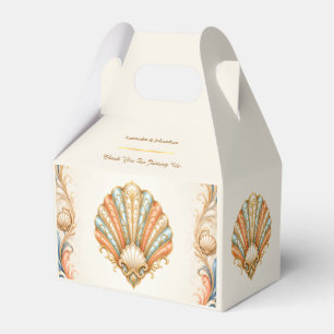 Antike Meeresschnecken-Hochzeit korallenblau Geschenkschachtel