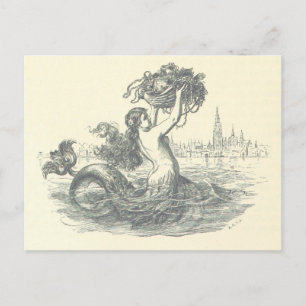 Antike Meerjungfrau-Postkarte Postkarte