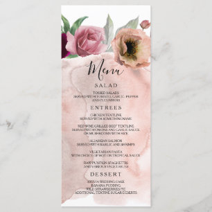 Antike Menükarten für Hochzeiten mit staubiger Ros