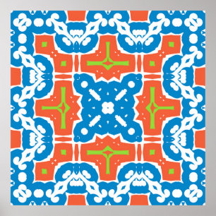 Antike mexikanische talavera Keramik. Vintag nahtl Poster
