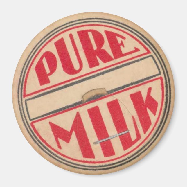 Antike Milchflaschenkappe Magnet (Vorne)