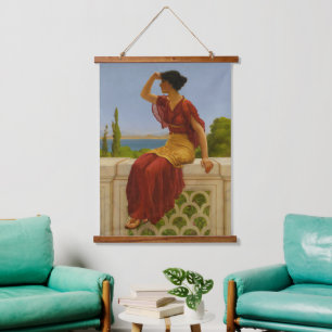Antike Mittelmeer-Seeblick-Kunst im klassischen St Wandteppich Mit Holzrahmen