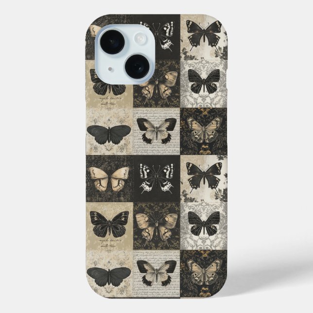 Antike Moth- und Schmetterlingskollage Case-Mate iPhone Hülle (Rückseite)