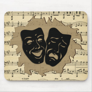 Antike Musik-und Theater-Masken Mousepad