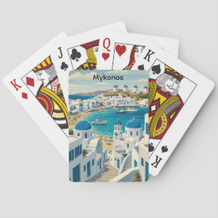 Antike Mykonos Griechenland Architektur Windmühlen Spielkarten