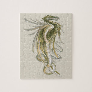 Antike Mythologie, geflügelter Drache mit Schlange