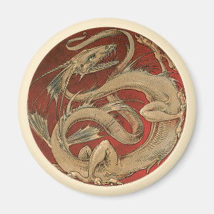 Antike Mythologie, goldener asiatischer Drache Magnet