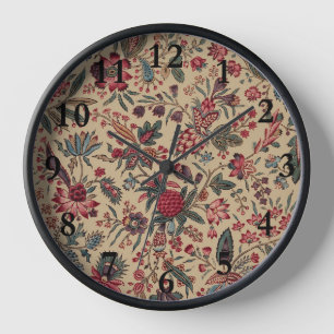 Antike Nadelarbeit Blumenstoff Möbelstoff Uhr