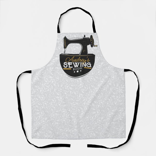 Antike Nähmaschine ADD NAME Seamstress Schneider Schürze (Vorderseite)