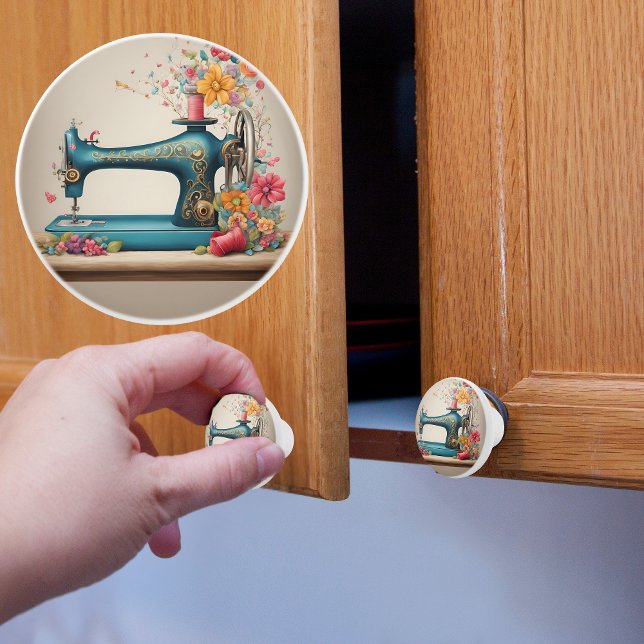 Antike Nähmaschine Keramikknauf (Von Creator hochgeladen)