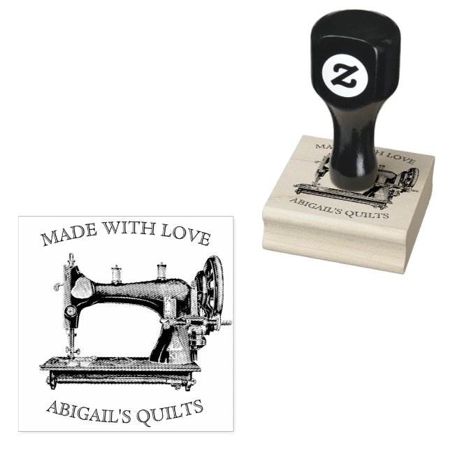 Antike Nähmaschine mit Namen Gummistempel (Stempel)