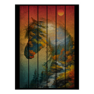 Antike Natur Pferd Landschaft Szenerie Poster