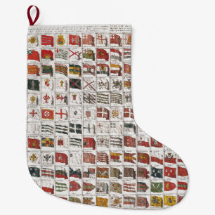 Antike nautische Flaggen der Welt Poster Großer Weihnachtsstrumpf