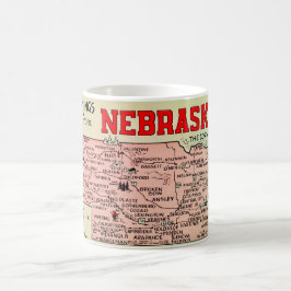 Antike Nebraska-Karte Kaffeetasse