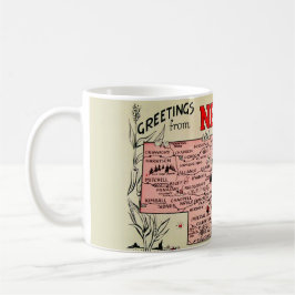 Antike Nebraska-Karte Kaffeetasse