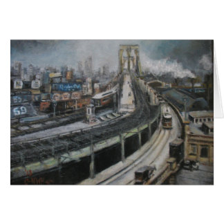 Antike New York City Malerei Brooklyn Bridge