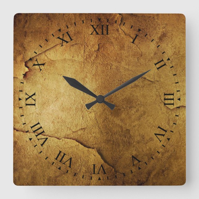 Antike Not leidende römische Fassadenuhr Quadratische Wanduhr (Vorderseite)