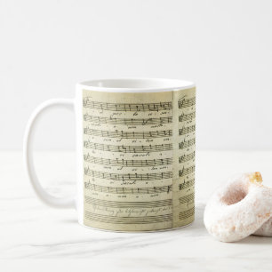 Antike Notenblätter, antike Partitur 1810 Kaffeetasse