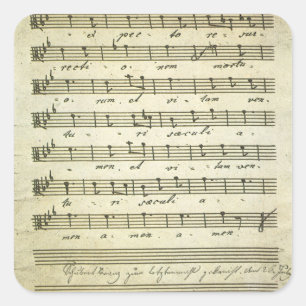 Antike Notenblätter, antike Partitur 1810 Quadratischer Aufkleber