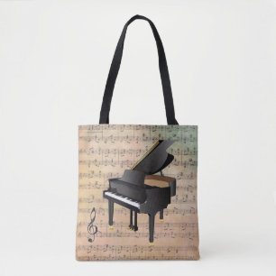 Antike Notenblätter mit einem Klavier Tasche