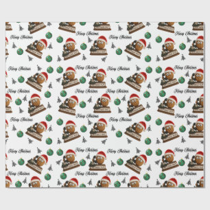 Antike Nuss mit Retro-Telefon-Weihnachtsmuster Geschenkpapier