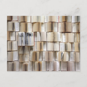 Antike offene Buchseiten Postkarte