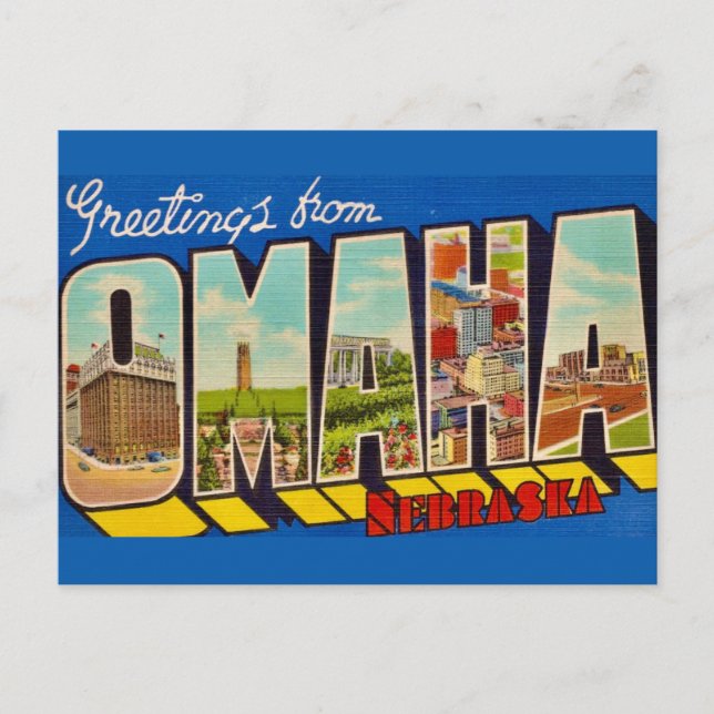 Antike Omaha Nebraska Postkarte (Vorderseite)