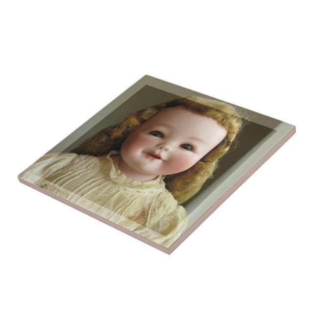 Antike Orsini Puppen-Keramik Fliese oder Trivet (Seite)