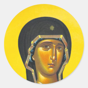 Antike Orthodoxe Ikone Runder Aufkleber