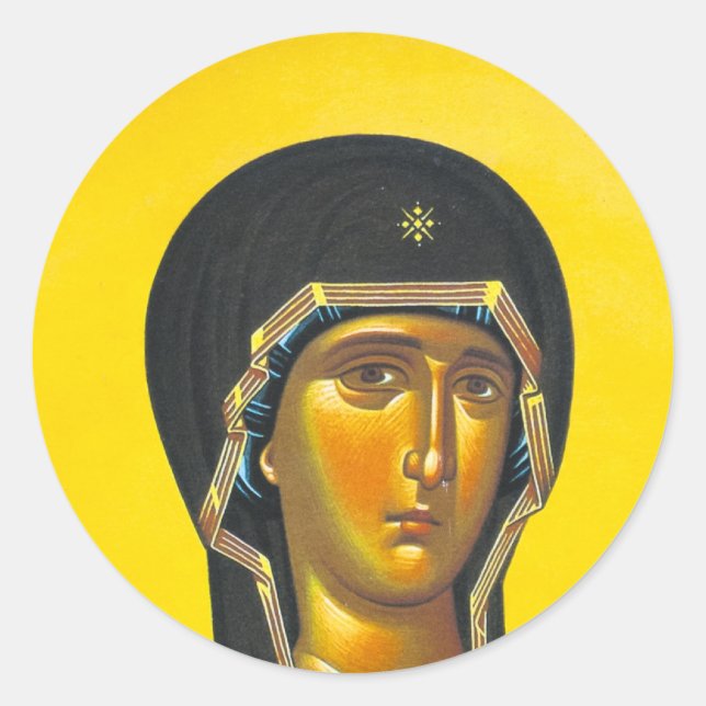 Antike Orthodoxe Ikone Runder Aufkleber (Vorderseite)