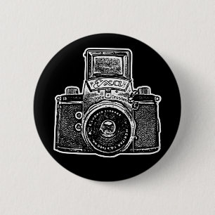 Antike Ostdeutsche Kamera II - Schwarz Button