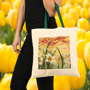 Antike Ostersonnenblumen und viktorianische Engel Tragetasche