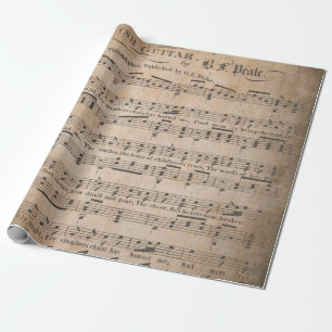 Antike Packpapier-Rolle der Musik-Blatt-Art-5 Geschenkpapier