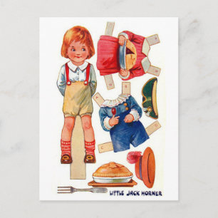 Antike Papierpuppe Little Jack Horner Postkarte