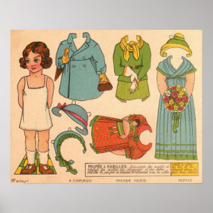 Antike Papierpuppe Poster