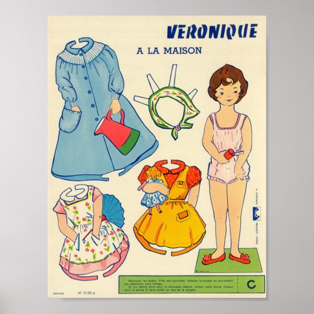 Antike Papierpuppe  Poster (Vorne)