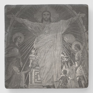 Antike Paris Hauptmosaik Heiliges Herz Jesus Steinuntersetzer