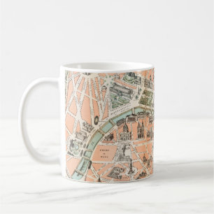 Antike Paris Karte Kaffeetasse