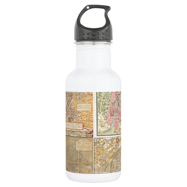 Antike Paris-Karten Trinkflasche (Vorderseite)