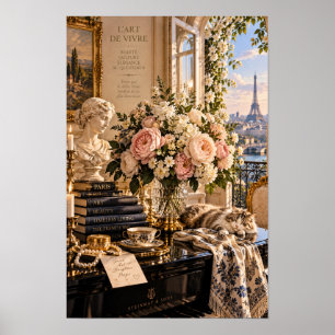 Antike Pariser Blumen-Wandkunst Poster