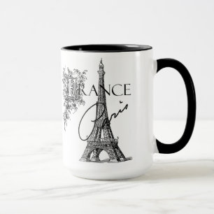 Antike Pariser Eiffelturm-Kaffeetasse Tasse