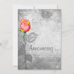 Antike Peace Rose Hochzeit Einladung