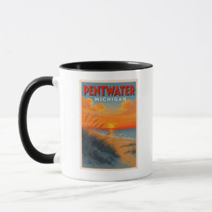 Antike Pentwater Michigan Tasse Kaffeetasse