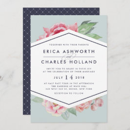 Antike Peony | Einladung zum Hochzeitsfeiern mit B