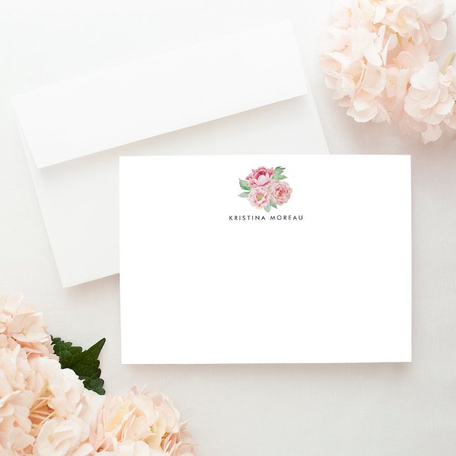 Antike Peony Personalisiert Stationierungskarte Mitteilungskarte (Von Creator hochgeladen)